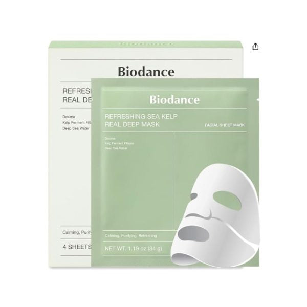 Biodance – Refreshing Sea Kelp Real Deep Mask 1 Box, 34g*4ea